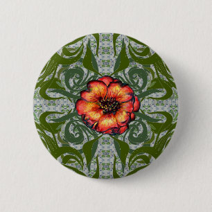 Khokhloma Exotique 2 Inch Round Button
