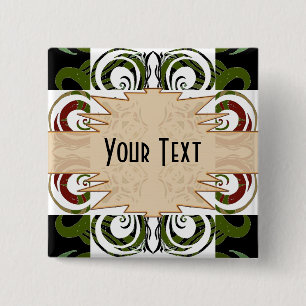 Khokhloma Exotique 2 Inch Square Button