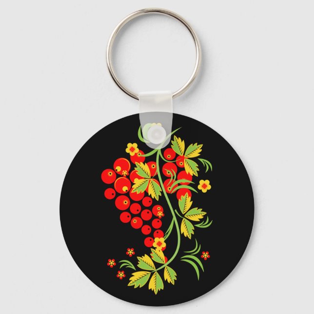 Khokhloma pattern keychain (Front)