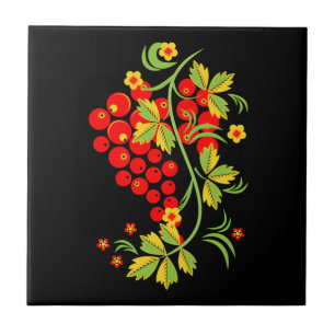 Khokhloma pattern tile