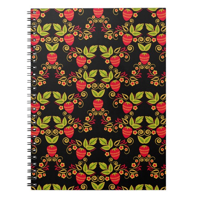 Khokhloma Russian Berries: Traditional Style Notebook (Front)