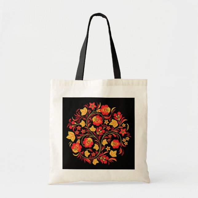 Khokhloma Russian Folk Art Tote Bag (Front)