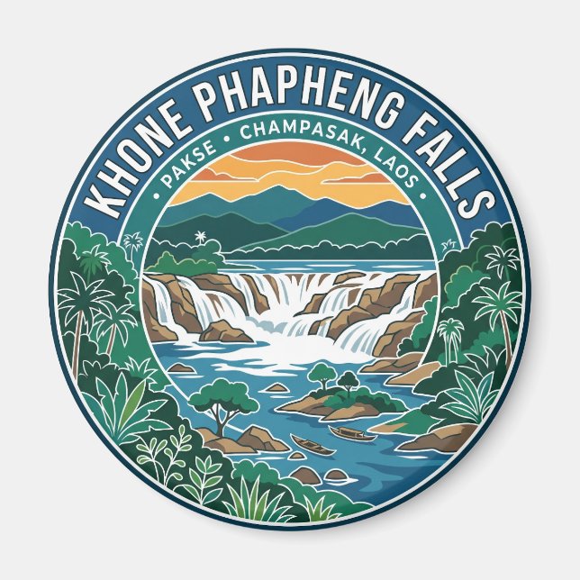Khone Phapheng Falls Laos Magnet (Front)