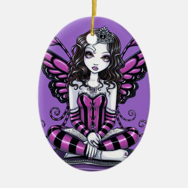 "Khristyn" Pink Princess Fairy Art Ornament (Front)