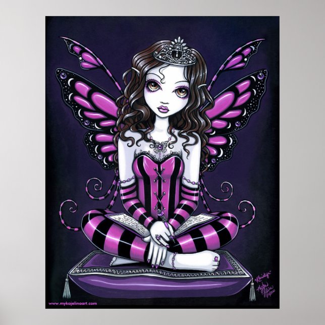 "Khristyn" Pink Princess Fairy Art Poster (Front)