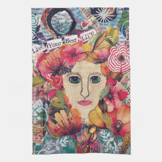 KHS Women Mixed Media Inspirational Art Kitchen Towel