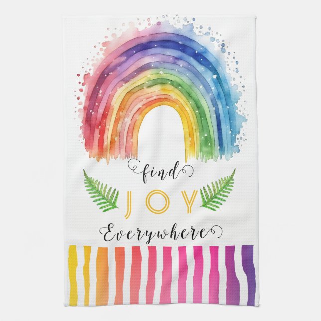 KHSWatercolor Whimsical Boho Rainbow Serviette de  (Vertical)