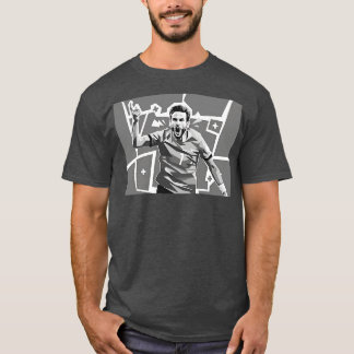 Khvicha Kvaratskhelia in greyscale TShirt