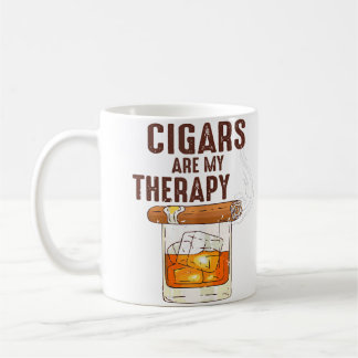 Ki Cigar Smoker Cigars Are My Therapy Bourbon Coffee Mug