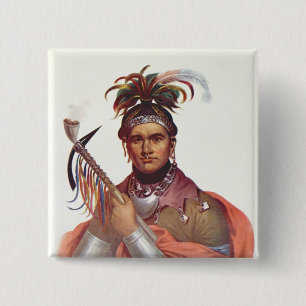Ki-On-Twog-Ky or 'Complanter', a Seneca Chief 2 Inch Square Button