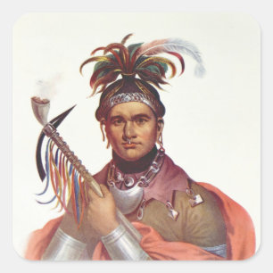 Ki-On-Twog-Ky or 'Complanter', a Seneca Chief Square Sticker