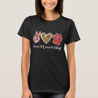 Ki Peace Love Rescue Adopt Dog Cat Lover Costume P T-Shirt