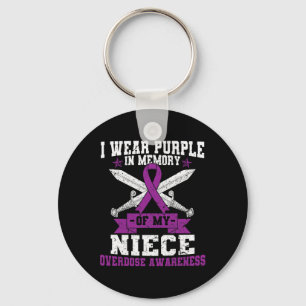 Ki Purple Ribbon Overdose Awareness Month Costume Keychain