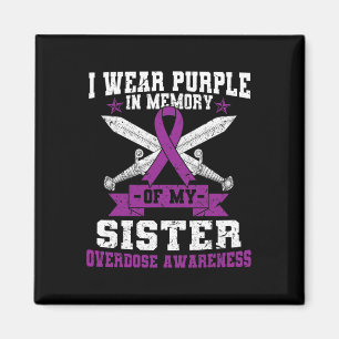 Ki Purple Ribbon Overdose Awareness Month Costume Magnet