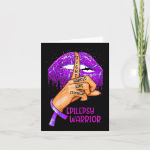 Ki Support Epilepsy Awareness Costume Lips Ribbon  Card