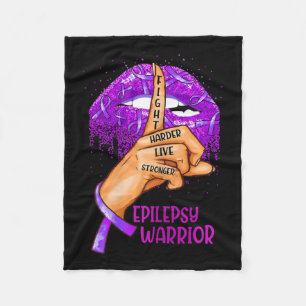 Ki Support Epilepsy Awareness Costume Lips Ribbon Fleece Blanket