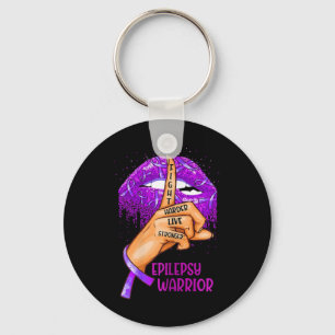 Ki Support Epilepsy Awareness Costume Lips Ribbon Keychain