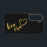 KIA ORA GOLD SCRIPT KIWI NEW ZEALAND NZ MAORI  SAMSUNG GALAXY CASE<br><div class="desc">Kia ora is a phrase that needs no introduction in Aotearoa New Zealand where many Kiwi use it as a greeting and as a thank you. In this design these Māori words are printed in a friendly, open, welcoming handwriting style with a love heart shape. They are in a gold...</div>