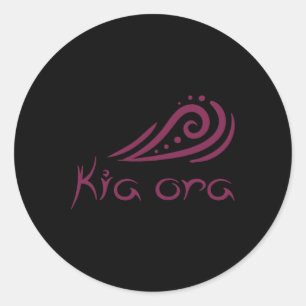 Kia Ora Hello Wave In Maori New Zealand Lynesian  Classic Round Sticker