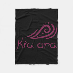 Kia Ora Hello Wave In Maori New Zealand Lynesian Fleece Blanket