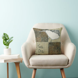 Kia ora, kiwi, kiwiana throw pillow