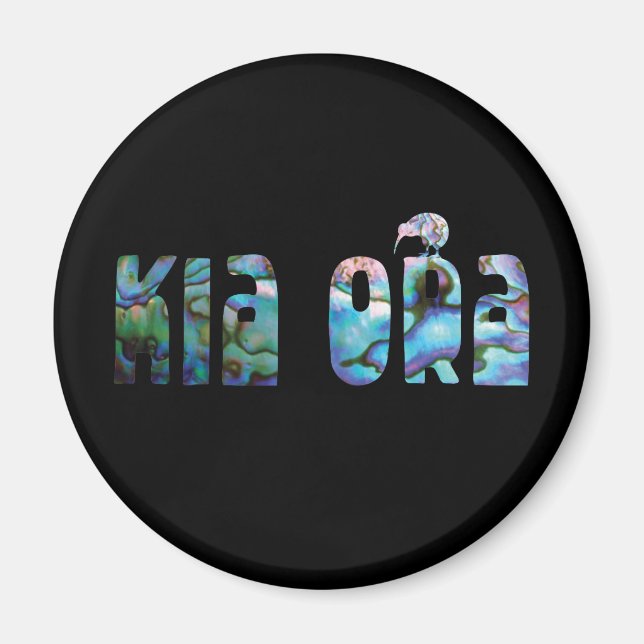 KIA ORA KIWI NEW ZEALAND MAGNET (Front)