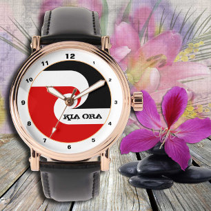 Kia Ora & Maori Flag watch, New Zealand fashion Watch