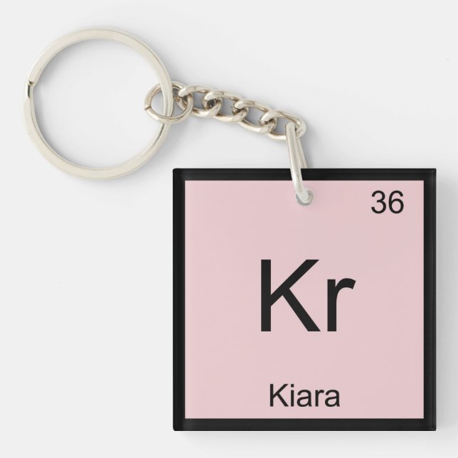Kiara  Name Chemistry Element Periodic Table Keychain (Front)