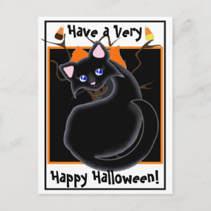 Kiara Toon Kitty Chat Noir Avec Carte Postale Arbr