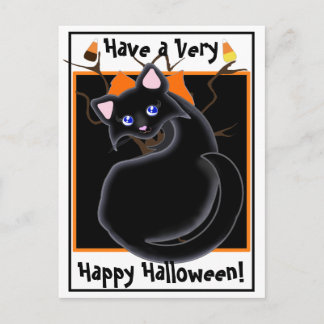Kiara Toon Kitty Chat Noir Avec Carte Postale Arbr
