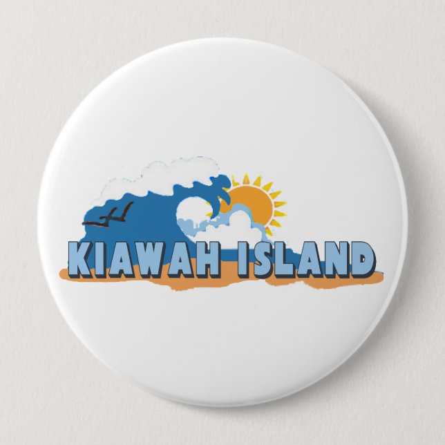 Kiawah Island. 4 Inch Round Button (Front)