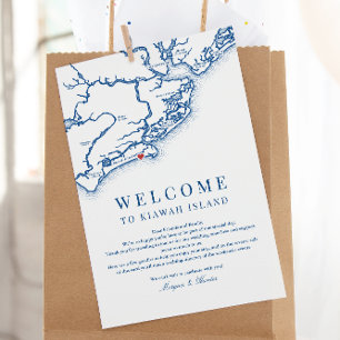 Kiawah Island Mariage Programme de Bienvenue Bleu 