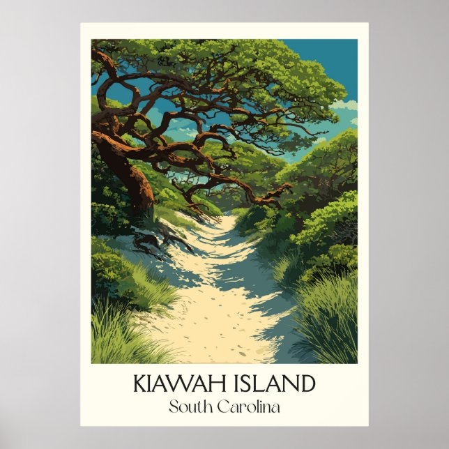 Kiawah Island SC Live Oaks Path Poster (Front)