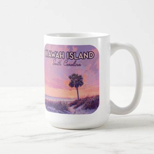 Kiawah Island South Carolina Beach Palm Tree Coffee Mug (Right)