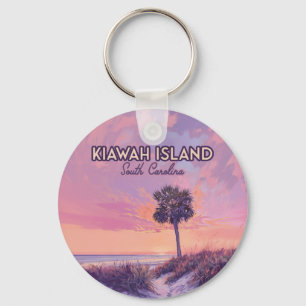 Kiawah Island South Carolina Beach Palm Tree Keychain
