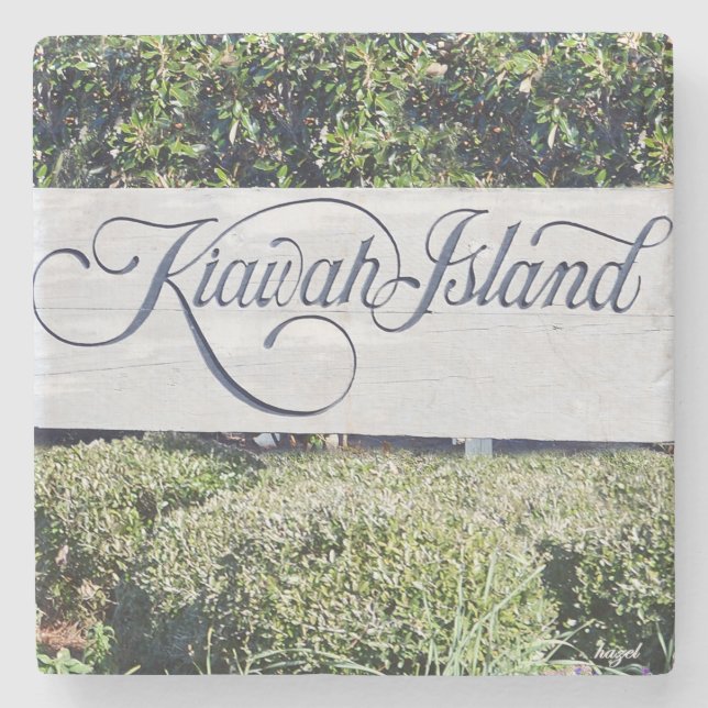 Kiawah Island, South Carolina,SC Marble Coaster. Stone Coaster (Front)