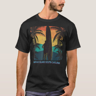 Kiawah Island South Carolina Sc Palm Tree Surfboar T-Shirt
