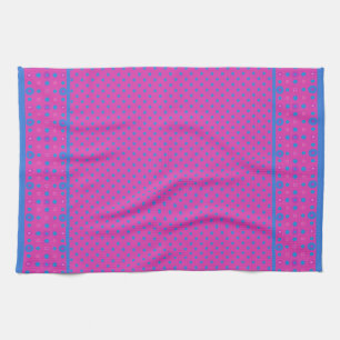Kichen Towel, Magenta: Bright Blue Dots Kitchen Towel