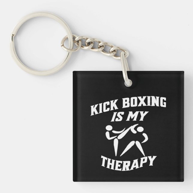 Kick Boxing Is My Therapy Cool Design  Keychain (Front)