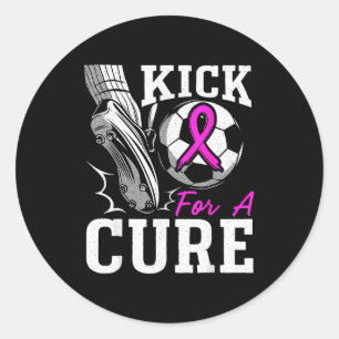 Kick For A Breast Cancer Awareness Nk Ribbon Socce Classic Round Sticker