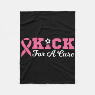 Kick For A Cure Soccer Breast Cancer Awareness Gif Fleece Blanket