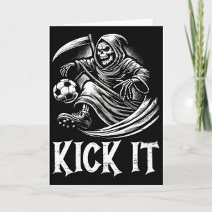 Kick It Grim Reaper Playing Soccer Card