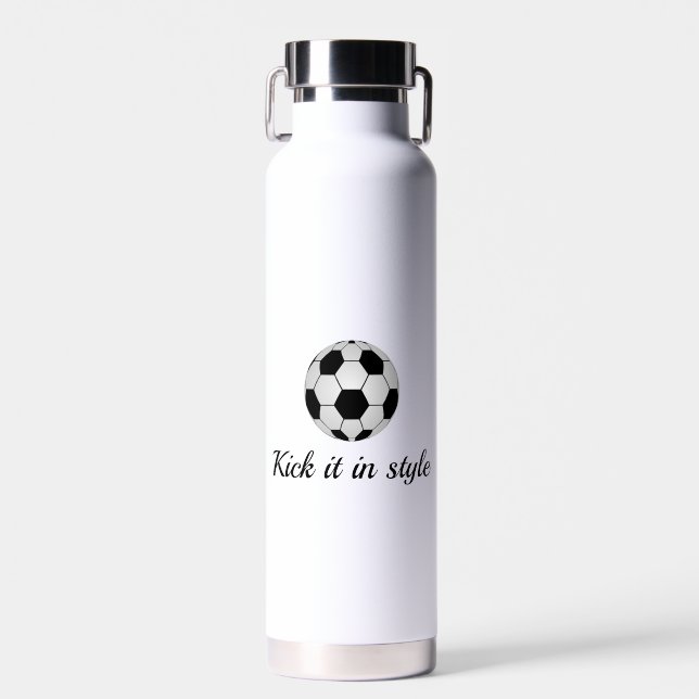Kick it in Style Football Water Bottle (32 oz) (Front)