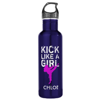 Kick Like a Girl Karate Martial Arts 710 Ml Water Bottle