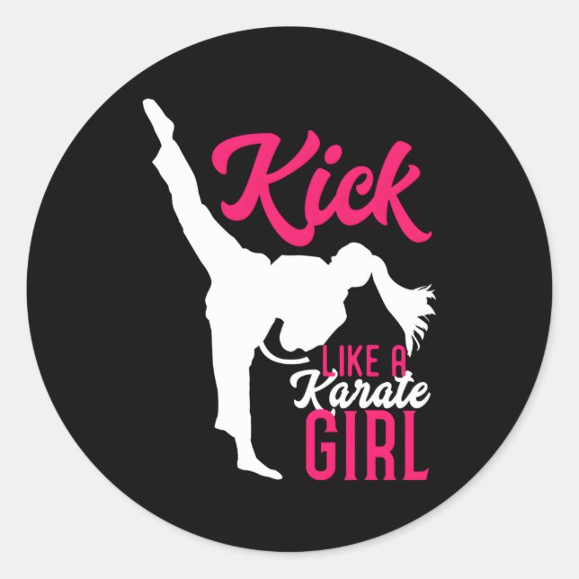 Kick Like A Karate Classic Round Sticker (Front)