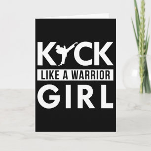 Kick Like A Warrior Girl Karate Taekwondo Card