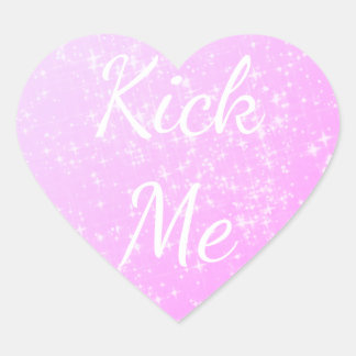 Kick Me drôle farce coeur rose autocollant de plai