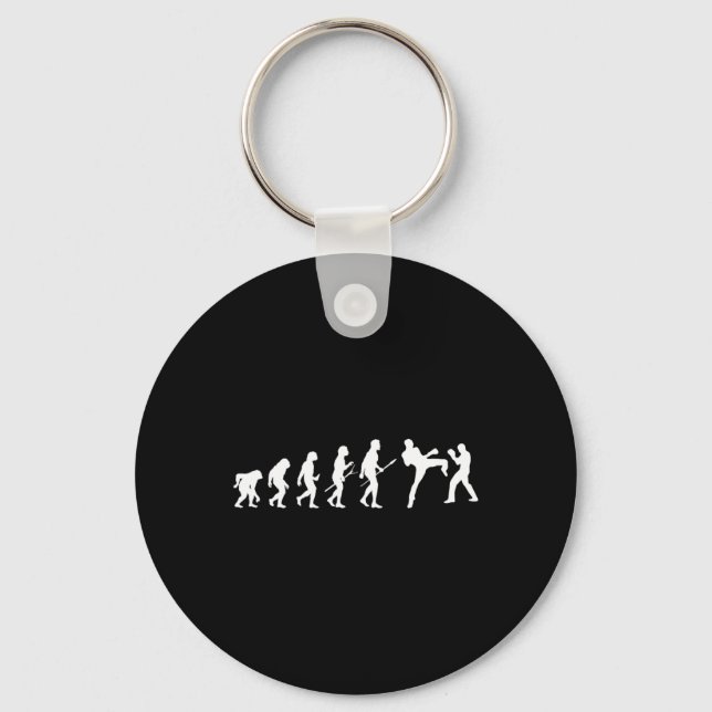 Kick Mma Kickboxing Boxer Boxing Human Evolution S Keychain (Front)