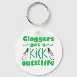 Kick Out of Life Clogging Dancer Design Keychain