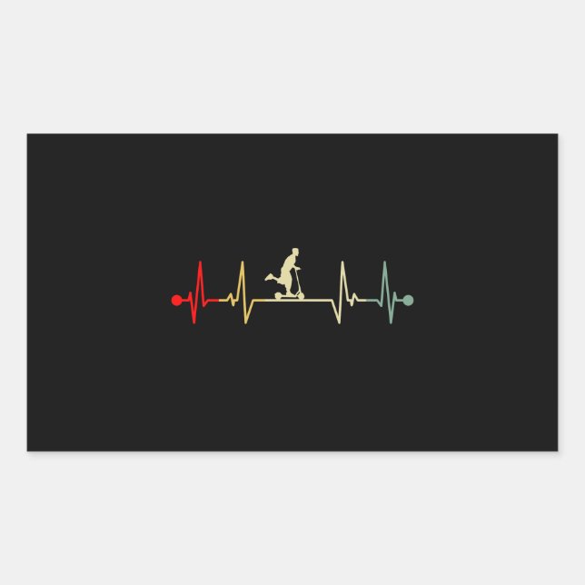 Kick Scooter Electric Scooter Heartbeat Retro Sticker (Front)